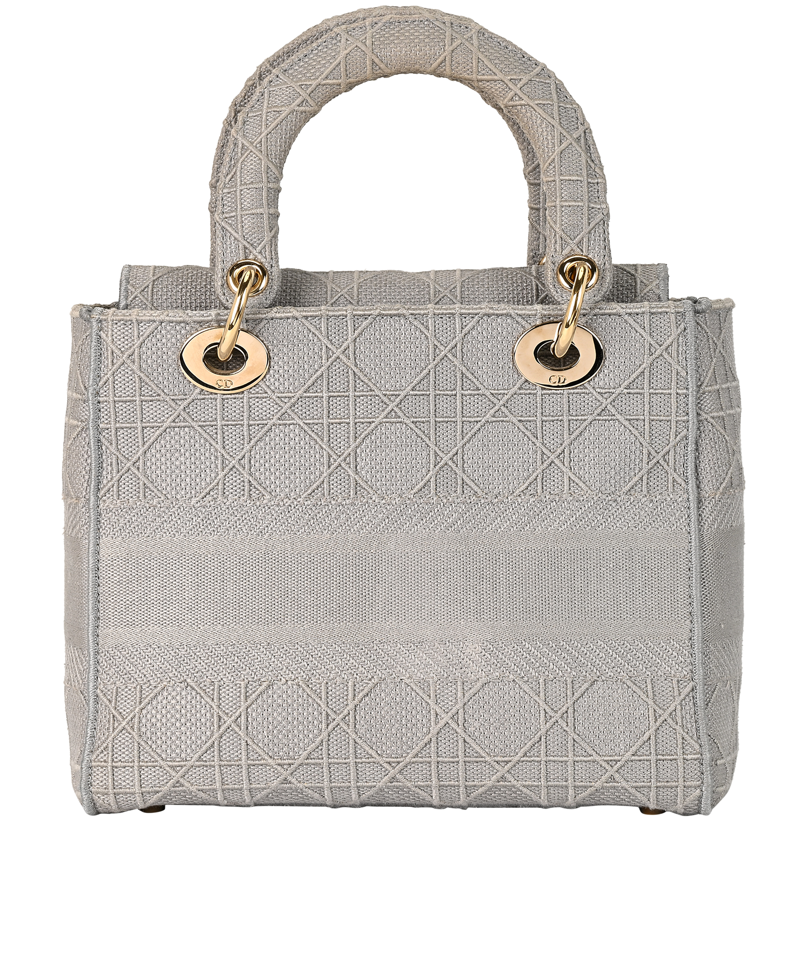 Medium D-Lite Lady Dior, &pound;2,100, Handbags, Grey, Canvas, Back view